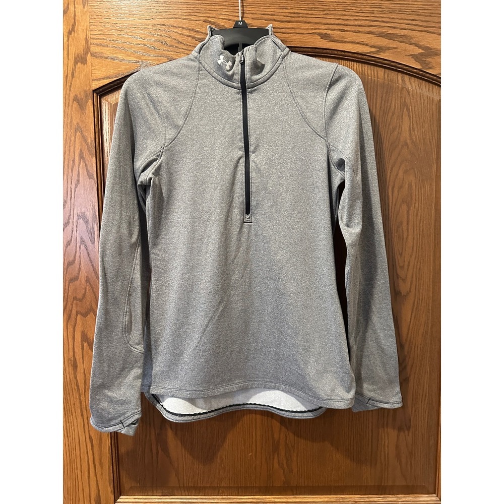 Under Armour Womens‎ Gray ColdGear Fitted Pullover Long Sleeve Activewear Top